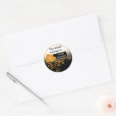 Autocollant Ex Libris (orange florale) (Enveloppe)