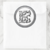 Autocollant F rond initial en argent (Sac)