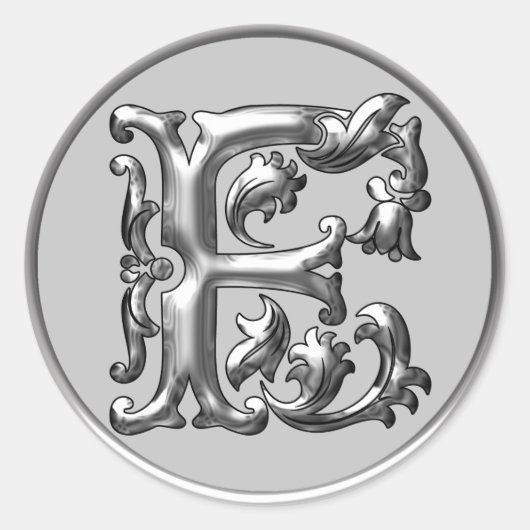 Autocollant F rond initial en argent (Devant)