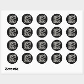 Autocollant F rond initial en argent (Feuille)