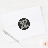 Autocollant F rond initial en argent (Enveloppe)