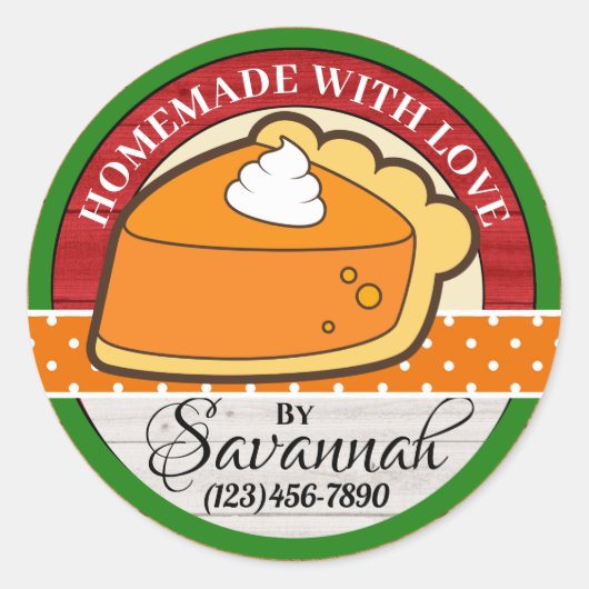 Autocollant fait maison avec amour (Devant)