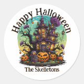 Autocollant familial personnalisé - Maison hantée (Devant)