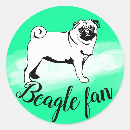 Autocollant fan de Pug (Devant)