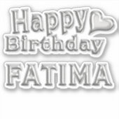Autocollant Fatima Happy Birthday (Devant)