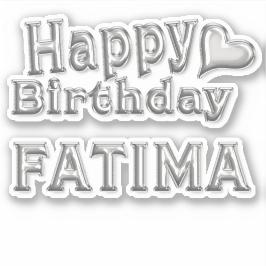 Autocollant Fatima Happy Birthday (Devant)