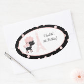 Autocollant Favori Oval pour caniche Paris (Enveloppe)