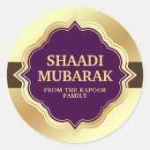 Autocollant Félicitations de Mariage Shaadi Mubara (Devant)