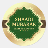 Autocollant Félicitations de Mariage Shaadi Mubara (Devant)
