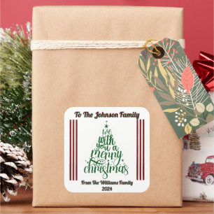 Autocollant festif de Noël joyeux