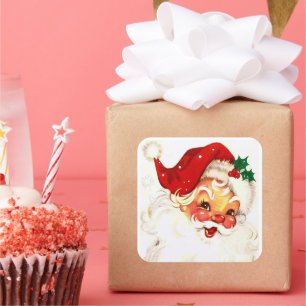 Autocollant Festif Vintage Santa Claus
