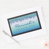 Autocollant Fête Bébé Aqua Blue Sparkle Drippy Dri (Enveloppe)