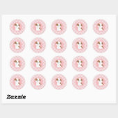 Autocollant fête d'anniversaire de chiot rose et m (Feuille)