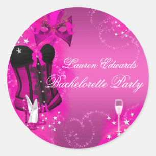 Autocollant Fête de Fiançailles Rose Corset à Plum