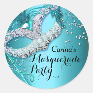 Autocollant Fête de Mascarade Blue Sparkle