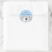 Autocollant Fête de Naissance Garçon à pois (Sac)