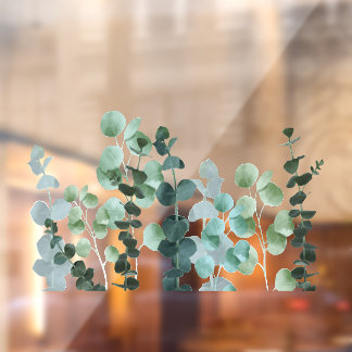 Autocollant feuille Eucalypt transparent bleu vert