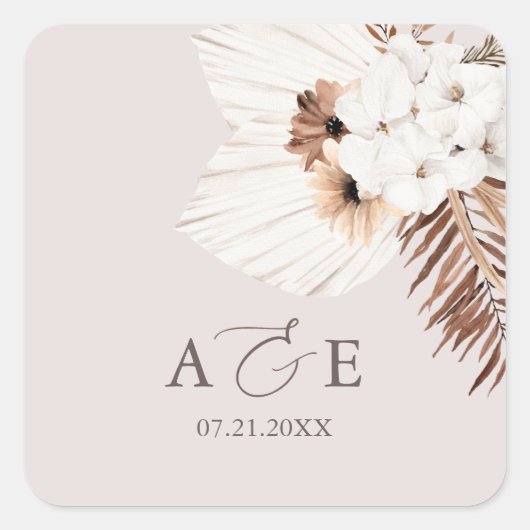 Autocollant Feuille Mariage Boho séché Palm (Devant)