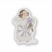 Autocollant fille ange et colibri (Devant)