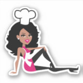 Autocollant fille boulangerie afro-américaine (Devant)