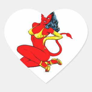 Autocollant fille-diable