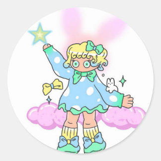 Autocollant fille mignonne