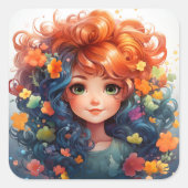 Autocollant fille mignonne (Devant)
