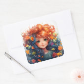 Autocollant fille mignonne (Enveloppe)