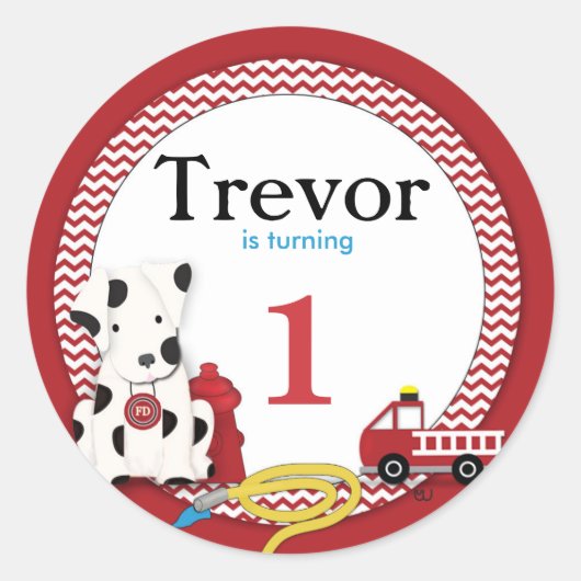 Autocollant Fireman Anniversaire (Devant)