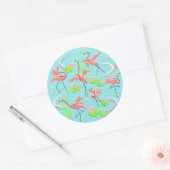 Autocollant Flamant rose Fandango Round (Enveloppe)