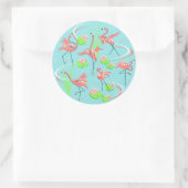 Autocollant Flamant rose Fandango Round (Sac)