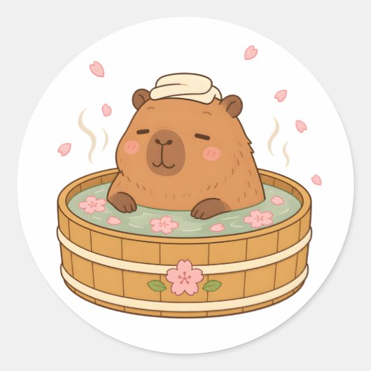 Autocollant Fleur de Cerisier Capybara Sakura Onse (Devant)