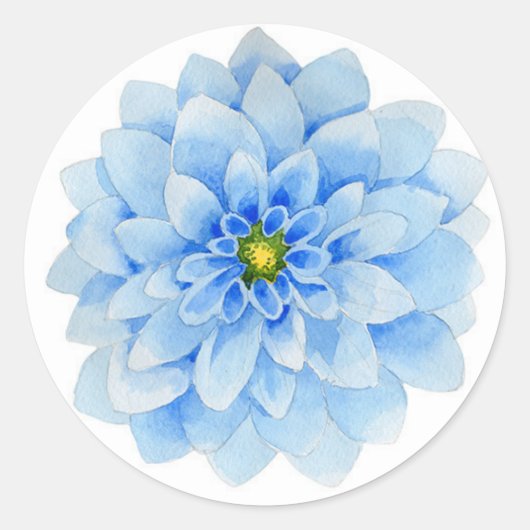 Autocollant Fleur de Dahlia Bleu (Devant)