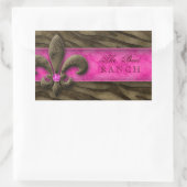 Autocollant Fleur de Lis Bijoux Zèbre rose Brown (Sac)