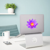 Autocollant Fleur de Lotus Violet (Ordinateur portable sur le bureau)