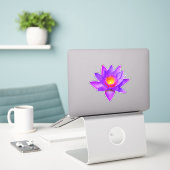 Autocollant Fleur de Lotus Violet (Ordinateur portable sur le bureau)