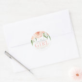 Autocollant Fleur de Rose Rose Clair Bébé Fille Do (Enveloppe)