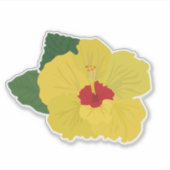 Autocollant Fleur d'Hibiscus Jaune (Devant)