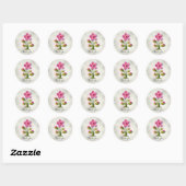 Autocollant Fleur Rose (Feuille)