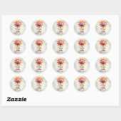 Autocollant Fleur Rose Jaune (Feuille)