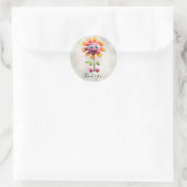 Autocollant Fleur Rose Jaune (Sac)