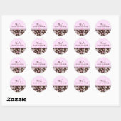 Autocollant Fleur Rose & Marron (Feuille)