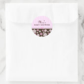 Autocollant Fleur Rose & Marron (Sac)