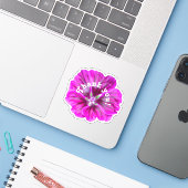 autocollant fleur rose Merci (Ordinateur portable avec iPhone)