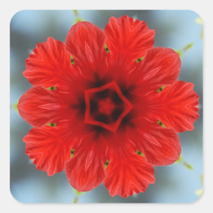 Autocollant fleur rouge