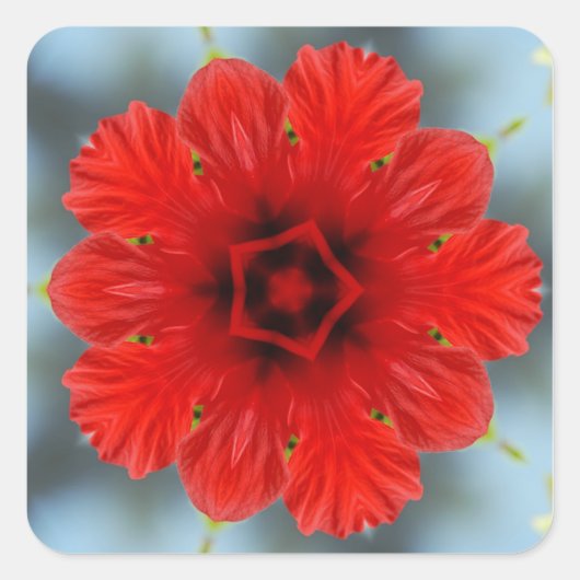 Autocollant fleur rouge (Devant)