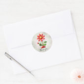 Autocollant Fleur Rouge Orange (Enveloppe)