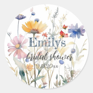 Autocollant Fleur sauvage de chute d'aquarelle