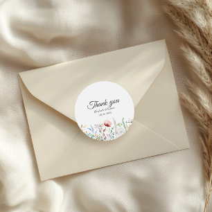 Autocollant fleur sauvage Mariage Merci Meadow