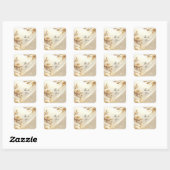 Autocollant Fleurs Blanches et Dorées (Feuille)